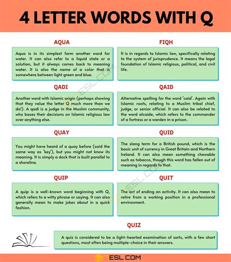 4 letter words with q.